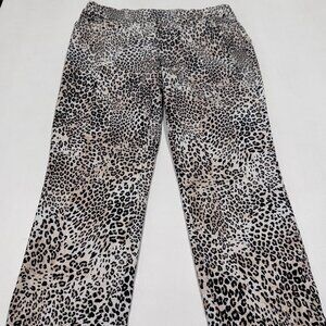 Chico's Brigitte Leopard Print Cropped Pants, Sz 2